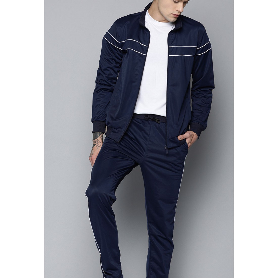 plain navy blue tracksuit bottoms